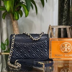 ♦️♦️  TORY BURCH AUTHENTIC BLUE FLEMING CROSSBODY HANDBAG ♦️♦️